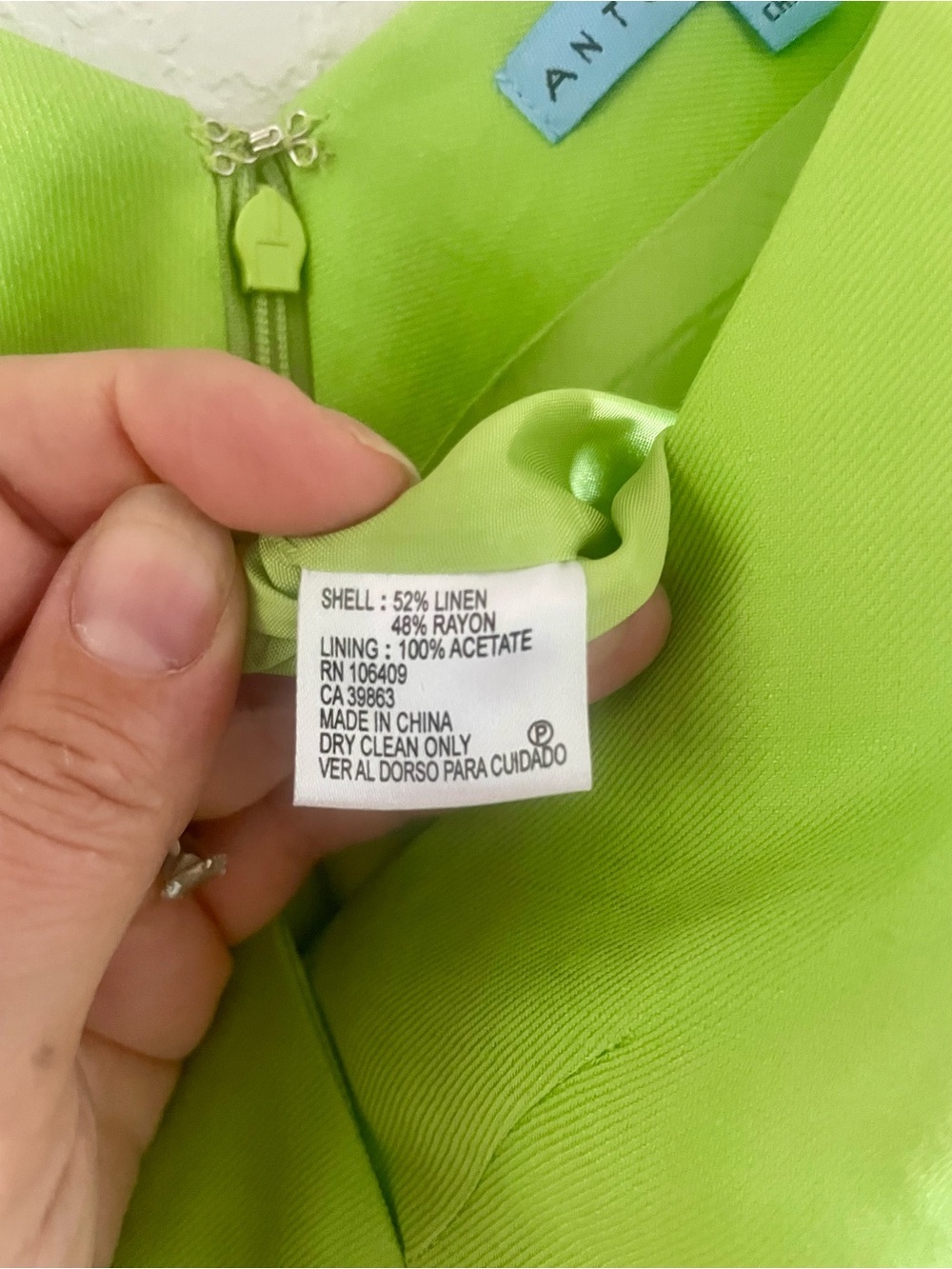 ANTONIO MELANI Bright Lime Green V-Neck Midi Dress - Picture 7 of 10